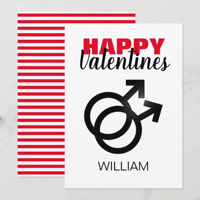 Tarjeta Festiva Día de San Valentín rojo moderno (Anverso / Reverso)