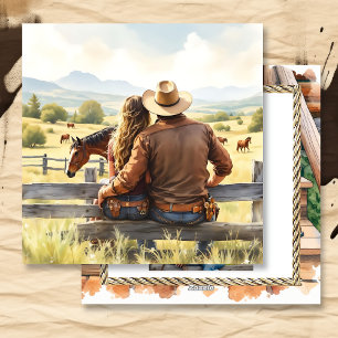 Tarjeta Festiva Día de San Valentín romántico country y western