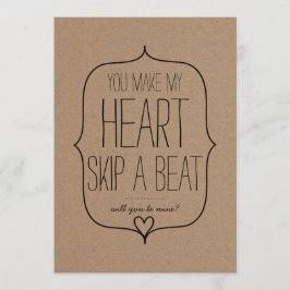 Tarjeta Festiva Día de San Valentín romántico de Kraft Paper Cute 