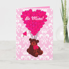 Tarjeta Festiva Día de San Valentín romántico lindo del oso de