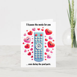 Tarjeta Festiva Día de San Valentín romántico   Pausaría la pelícu
