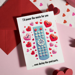 Tarjeta Festiva Día de San Valentín romántico   Pausaría la pelícu
