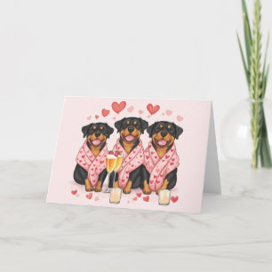 Tarjeta Festiva Día de San Valentín Rottweiler Dogs