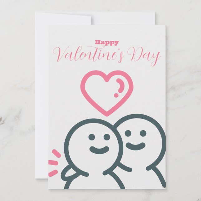 Tarjeta Festiva Día de San Valentín Roundhead (Anverso)