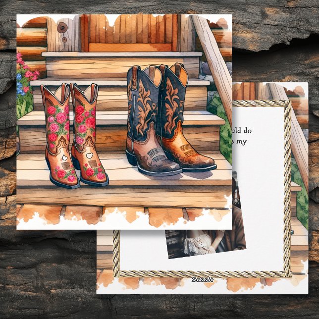 Tarjeta Festiva Día de San Valentín Rústico de Campo y Occidental (Subido por el creador)