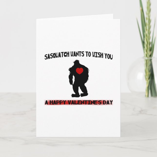 Tarjeta Festiva Día de San Valentín Sasquatch (Anverso)