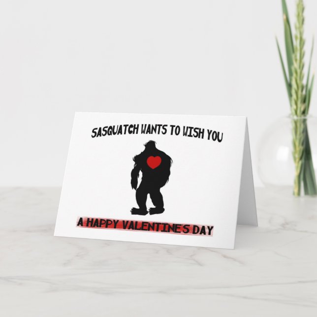 Tarjeta Festiva Día de San Valentín Sasquatch (Anverso)