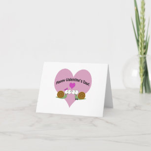 Tarjeta Festiva día de San Valentín Snails