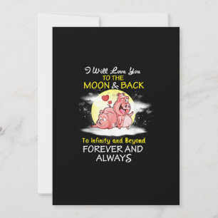 Tarjeta Festiva Día de San Valentín Te Amaré Hasta la Luna y de Re