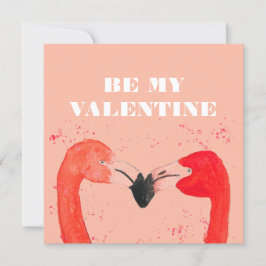 Tarjeta Festiva Día de San Valentín Te Amo Aves Flamingo