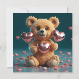 Tarjeta Festiva Día de San Valentín un osito lindo