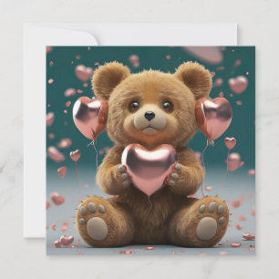 Tarjeta Festiva Día de San Valentín un osito lindo