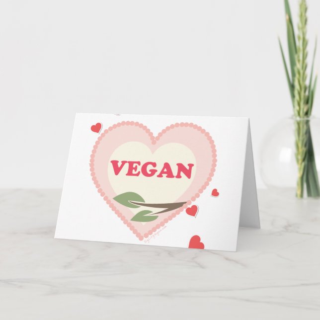 Tarjeta Festiva Día de San Valentín Vegan (Anverso)