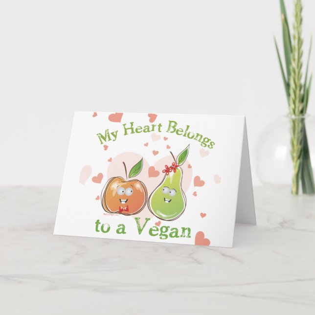 Tarjeta Festiva Día de San Valentín Vegan (Anverso)