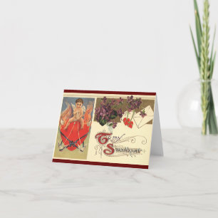 Tarjeta Festiva Día de San Valentín Victoriano Antiguo Para Mi Dul