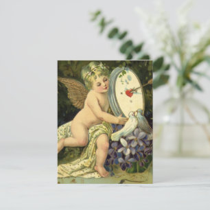 Tarjeta Festiva Día de San Valentín Victoriano, pájaros de amor án