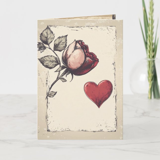 Tarjeta Festiva Día de San Valentín Vintgae  (Anverso)