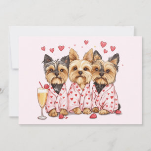 Tarjeta Festiva Día de San Valentín Yorkie Dogs