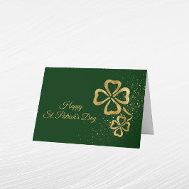 Tarjeta Festiva Día de Sta Patrones de Oro de Shamrock