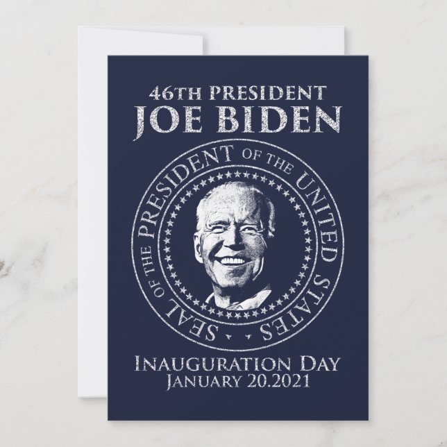 Tarjeta Festiva Día de toma de mando 2021 presidente Biden (Anverso)