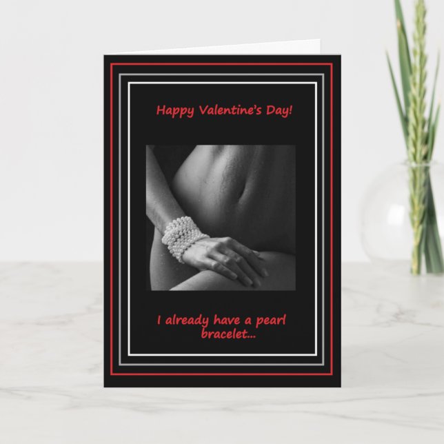 Tarjeta Festiva Día de Valentine:  Collar de la perla (Anverso)