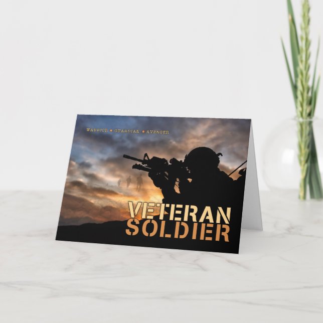 Tarjeta Festiva Día de Veteranos Soldados Militares (Anverso)