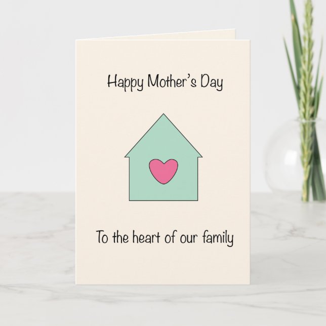 Tarjeta Festiva Día del Corazón de Nuestra Familia Madre (Anverso)