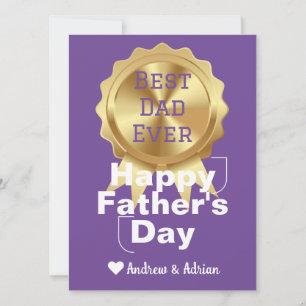 Tarjeta Festiva Día del padre, apreciación de medallas de oro, sim