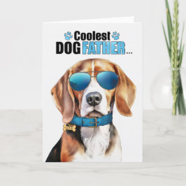 Tarjeta Festiva Día del Padre Beagle Dog Coolest Dad