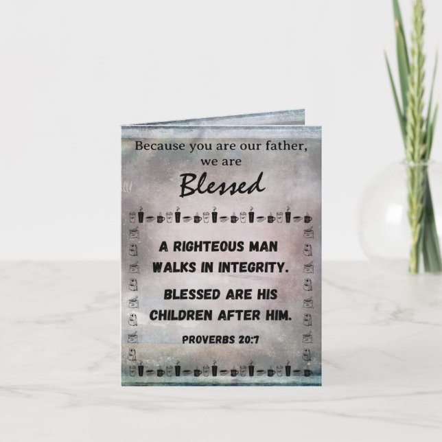 Tarjeta Festiva Día del Padre Café y Escrituras Rústico Toscano (Anverso)