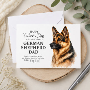 Tarjeta Festiva Día del Padre con Perro Pastor Alemán