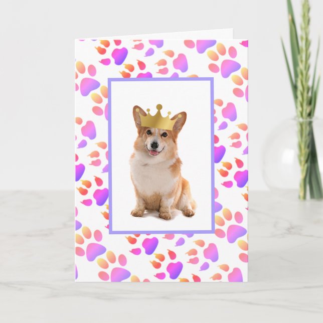 Tarjeta Festiva Día del Padre Corgi (Anverso)
