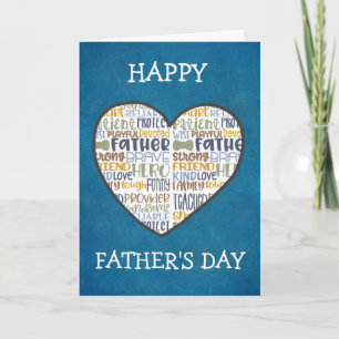 Tarjeta Festiva Día del Padre Cute Heart