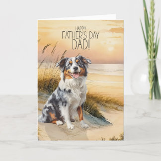 Tarjeta Festiva Día del Padre de los Pastores Pastores Australiano