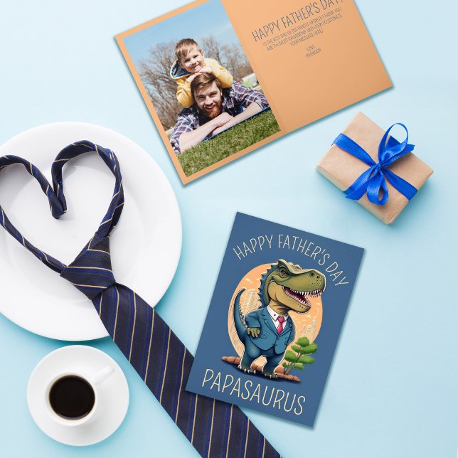 Tarjeta Festiva Día del Padre de los Personalizados Papasaurus Din (Subido por el creador)