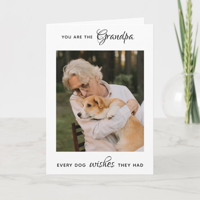 Tarjeta Festiva Día del Padre del Abuelo Mascota Personalizado (Anverso)