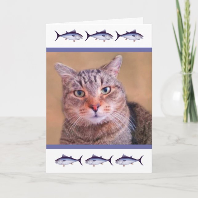 Tarjeta Festiva Día del padre del gato de la foto del personalizad (Anverso)