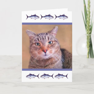Tarjeta Festiva Día del padre del gato de la foto del personalizad