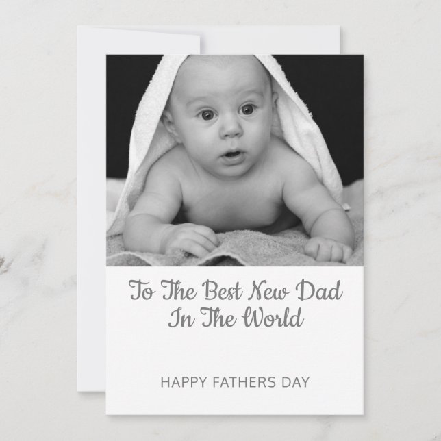 Tarjeta Festiva Día del Padre desde foto de Recién nacido (Anverso)
