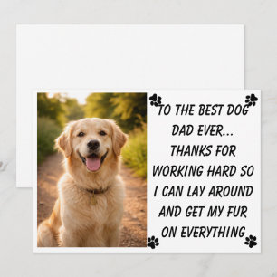 Tarjeta Festiva Día del Padre divertido para mascotas   Perro y ga