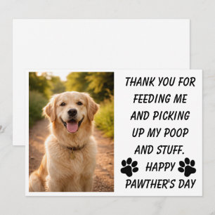 Tarjeta Festiva Día del Padre divertido para mascotas   Perro y ga
