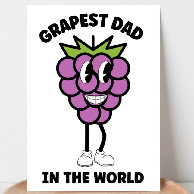 Tarjeta Festiva Día del Padre divertido Uvas papá del mundo broma  (Subido por el creador)