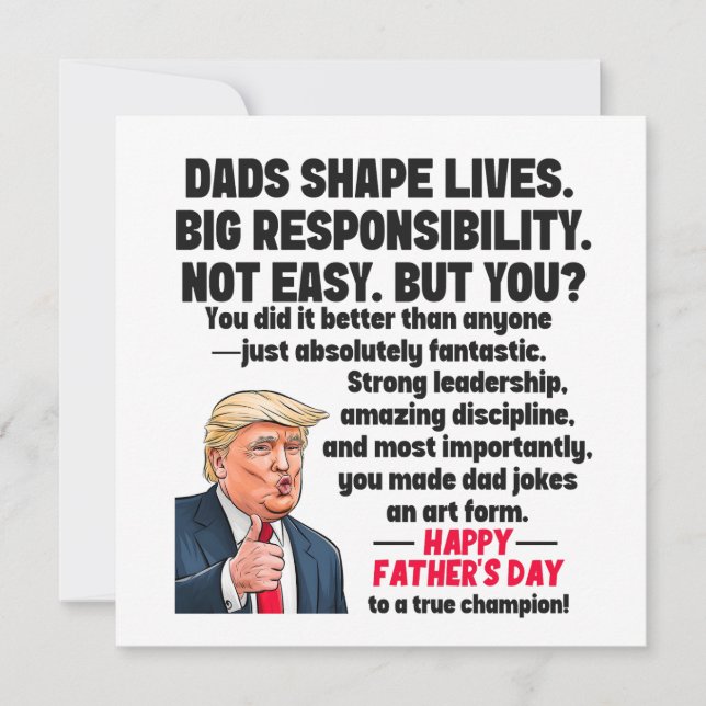 Tarjeta Festiva Día del Padre Donald Trump (Anverso)