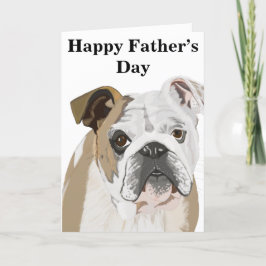 Tarjeta Festiva Día del Padre editable en inglés para Bulldog