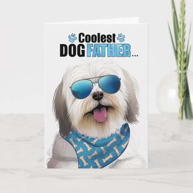 Tarjeta Festiva Día del Padre, el más frío de los perros de Coton  (Anverso)