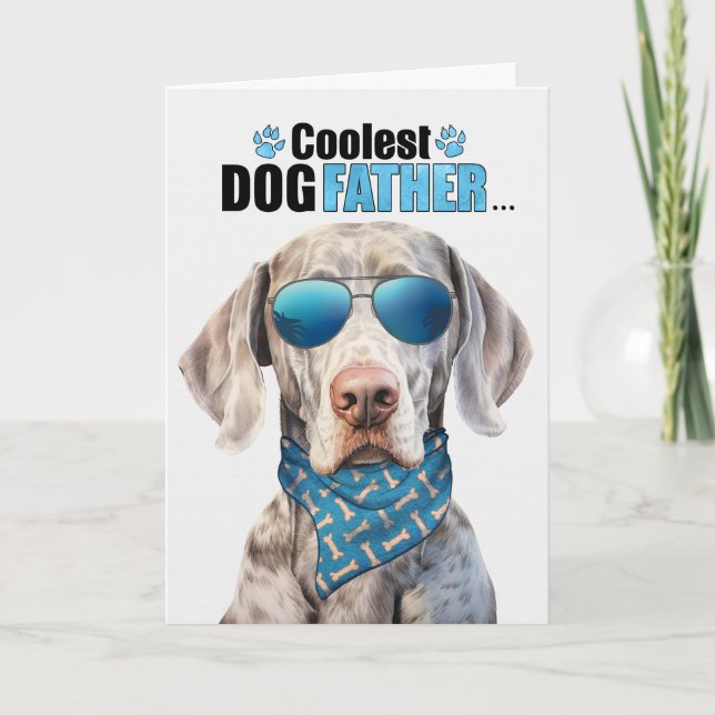 Tarjeta Festiva Día del Padre, el más frío del perro de Weimaraner (Anverso)