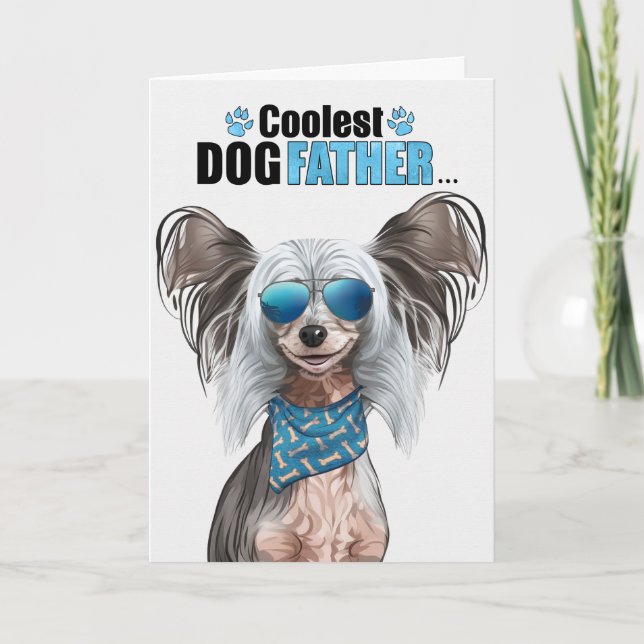 Tarjeta Festiva Día del padre, el perro más frío de China (Anverso)