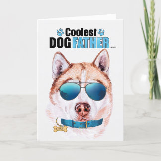 Tarjeta Festiva Día del padre, el perro más frío de papá, rojo o d