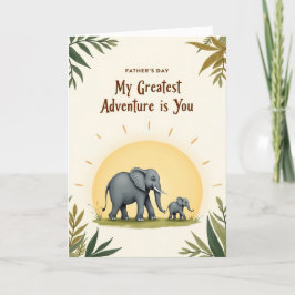 Tarjeta Festiva Día del Padre Elefante Dulce Mi Mayor Aventura 