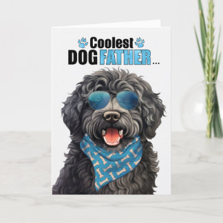 Tarjeta Festiva Día del Padre más frío del perro de Barbet